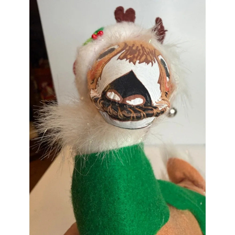 Annalee Alpine Reindeer Christmas Figure 2013 Santa Hat Holiday Decor